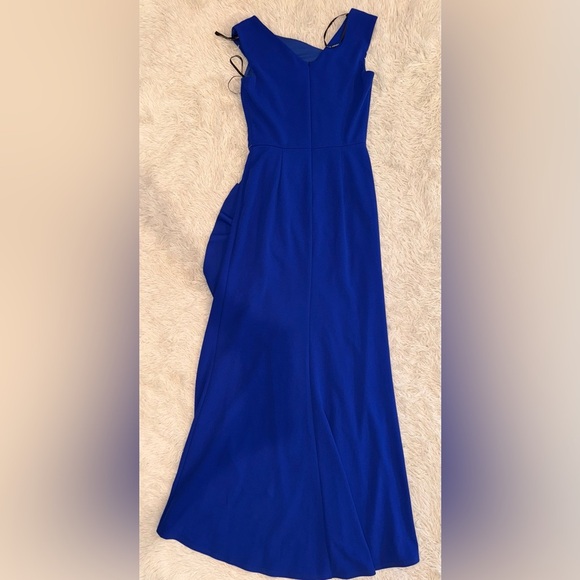 NWOT Tadashi Shoji BOS24245L - Cap Sleeve Ruffle Detail Dress Royal blue sz S - Picture 9 of 10